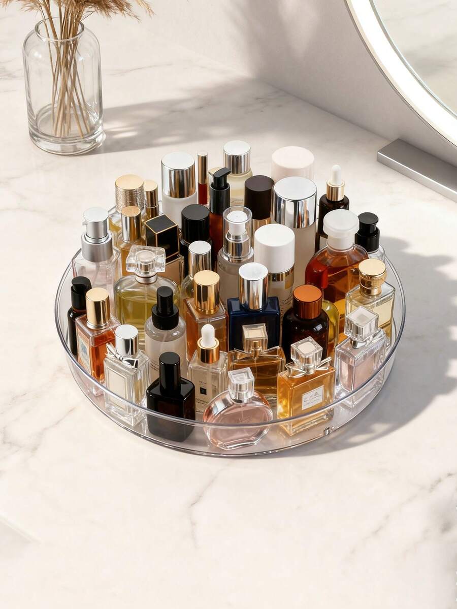 1 pieza Bandeja de almacenamiento de baño de 14 pulgadas (con base antideslizante) - Bandeja de plástico resistente, adecuada para cocina, despensa, refrigerador, baño y encimera, diseño de gran capacidad para ahorrar espacio, superficie duradera y fácil de limpiar, ideal para almacenar especias, adecuada tanto para hombres como para mujeres - Multicolor - Ver 1