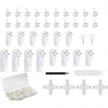 43 Pcs Ganchos de Pared Ganchos Invisibles para Colgar en La Pared de Uñas Ganchos de Pared Sin Marcas Traceless Photo Hook para Cuadros Colgadores de Marcos de Fotos Ganchos de Plástico de Pared Dura - 43 - Ver 1
