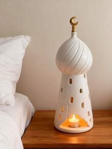 1pc Elegant Middle Eastern Architecture Incense Burner, Resin Crescent Moon Element Islamic Ramadan And Eid Decoration, Suitable For Ramadan And Eid Gifts, Perfect For Middle Eastern And Arabic Style Decor, Incense Stick Holder - Multicolor - View 4