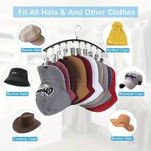 1 Stainless Steel No-Crease Pants Hanger, Hat Organizer, And Baby Sock Organizer. Features 10 Non-Slip Clips. Ideal For Bedrooms, Walk-In Closets, Clothing Stores, And More. Organizes Pants, Hats, And Other Items. Holds At Least 10 Pairs Of Pants. Perfect Thanksgiving, Christmas, Or New Year's Gift. - Multicolor - View 4