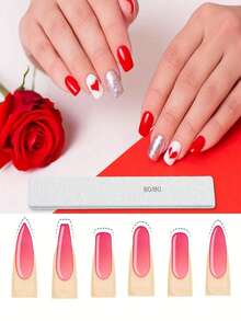 25pcs (Optional 80/80, 100/180) Grit Nail Files, Acrylic Nail Sanding Boards, Professional Manicure Tools, Suitable For Home & Salon, Durable Double-Sided - Multicolor - View 8