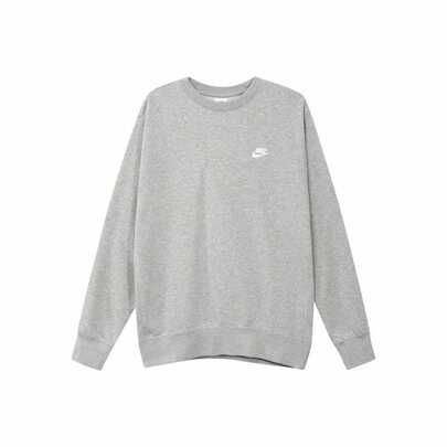  Nike Sportswear Club Casual Crew Neck Pullover Sweatshirt, Spring, Men, Grey
