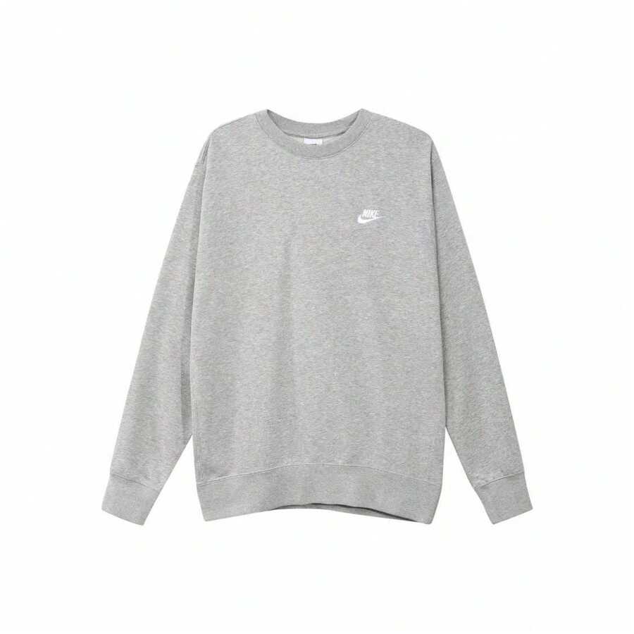 Nike Sportswear Club Casual Crew Neck Pullover Sweatshirt, Spring, Men, Grey - Grey - View 1
