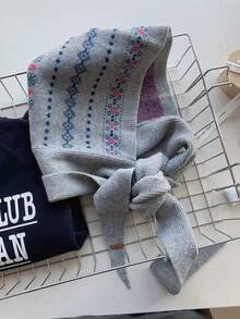 1 Stück Retro Lässig Damen Floral Argyle Muster Boho Dicke Warme Kapuzen Schal & Sturmhaube, geeignet für Party, Alltag, Reisen, Urlaub Kombinationen - Verschiedenfarbig - Übersicht 10