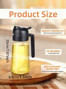 20.3盎司橄榄油分配器 - 二合一橄榄油分配器和喷油器 - 橄榄油分配瓶 - 二合一烹饪用油分配器和喷油器 - 20.3盎司橄榄油分配器，适用于厨房、烹饪、烧烤、烘焙、沙拉