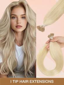 30克，50片，I型接发，真人发，12-22英寸，易于造型，冷融合预粘合接发，Remy天然发，持久不掉发，柔软自然，I型接发便携小巧，方便旅行和补妆，浪漫的长度和蓬松度，角色扮演和日常时尚造型必备假发，情人节佳品