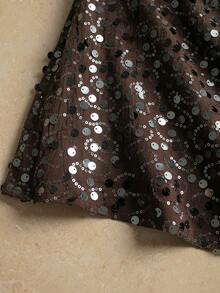 YROOE Fashion Women's New Versatile Skirt, Streetwear/Sexy Clubwear/Party/Elegant, Ins European & American Sexy Sequin Low Waist/Bodycon Mini Skirt - Coffee Brown - Coffee Brown - View 5