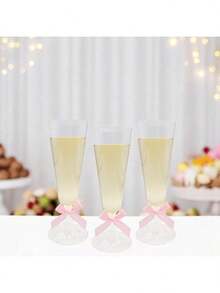 5/10pcs 5.5oz Champagne Glasses, Suitable For Desserts, Pastries, Juices, Cold/Hot Drinks, Coffee, Ideal For Birthday, Wedding, Party, Outdoor, New Year (Champagne Glasses, Plastic Cups, Birthday Cups)