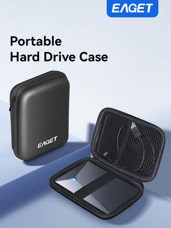 Portable Hard EVA Travel Case SSD Bag For 2.5 Inch External USB Hard Drive Disk HDD Carry Package Cover Storage Bag Mobile Power Pack Earphone Storage Bag With Anti-Drop/Pressure Resistance, Easy To Pull Smoothly, EVA Material, Electronic Accessories Organizer