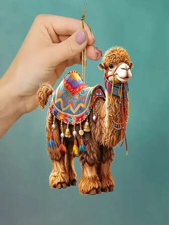 Cute Camel Backpack Pendant Acrylic Flat Car Pendant Home Holiday Decorations