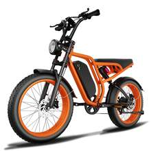 Electric Bike For Adults, 750W Motor 50KMH, 48V 16Ah Battery, 20" Fat Tire Full Suspension Mountain Bicycle, 7 Speed Ebikes - 橘色 - 查看 1