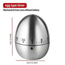 不锈钢厨房计时器，鸡蛋和苹果形状机械提醒倒计时厨房工具 - 彩色 - 查看 13