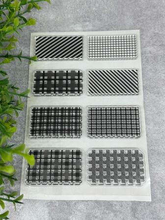 复古透明橡胶印章，卡片网格背景，DIY剪贴簿、照片杂志、相册装饰透明印章