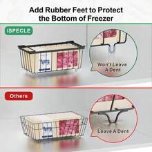 4 PCs /Set Freezer Organizer Bins - Large Stackable Deep,  Easy Get Bottom Foods Without Digging, Chest Freezer Organizer Prevent Frozen Food Waste, Black - màu đen - Xem 8