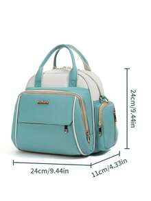 Mochila cambiadora, bolso de pañales para bebé con bolsillo aislado, para llevar al hombro/a mano, bolso de mamá para viajes - Multicolor - Ver 6