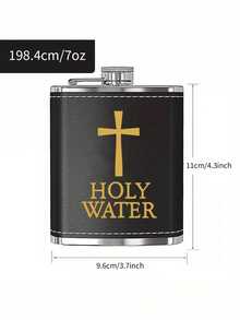 Petaca personalizada de acero inoxidable, recipiente de bolsillo para whisky personalizado, con diseño de agua bendita cristiana, adecuado para celebraciones religiosas, regalo único para hombres, amigos, colegas y hermanos - Multicolor - Ver 6