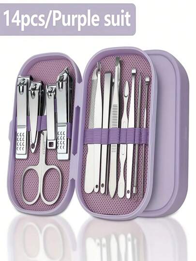 Professional Manicure & Pedicure Care Set, Women's Personal Care Set, Foot Care Set (Includes Ear Wax Removal Tool, Nail Clippers, Manicure Tools), Unisex Travel Bag, Great Gift For Friends, Family And Parents