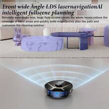 Robot Vacuum Cleaner And Mop 9000Pa Strong Suction 300 Minutes Runtime 280ML Large Electric Control Water Front Wide Angle LDS Lasernavigation Al Intelligent Fullscene Planning BlackGolden - WhitegGolden - View 4