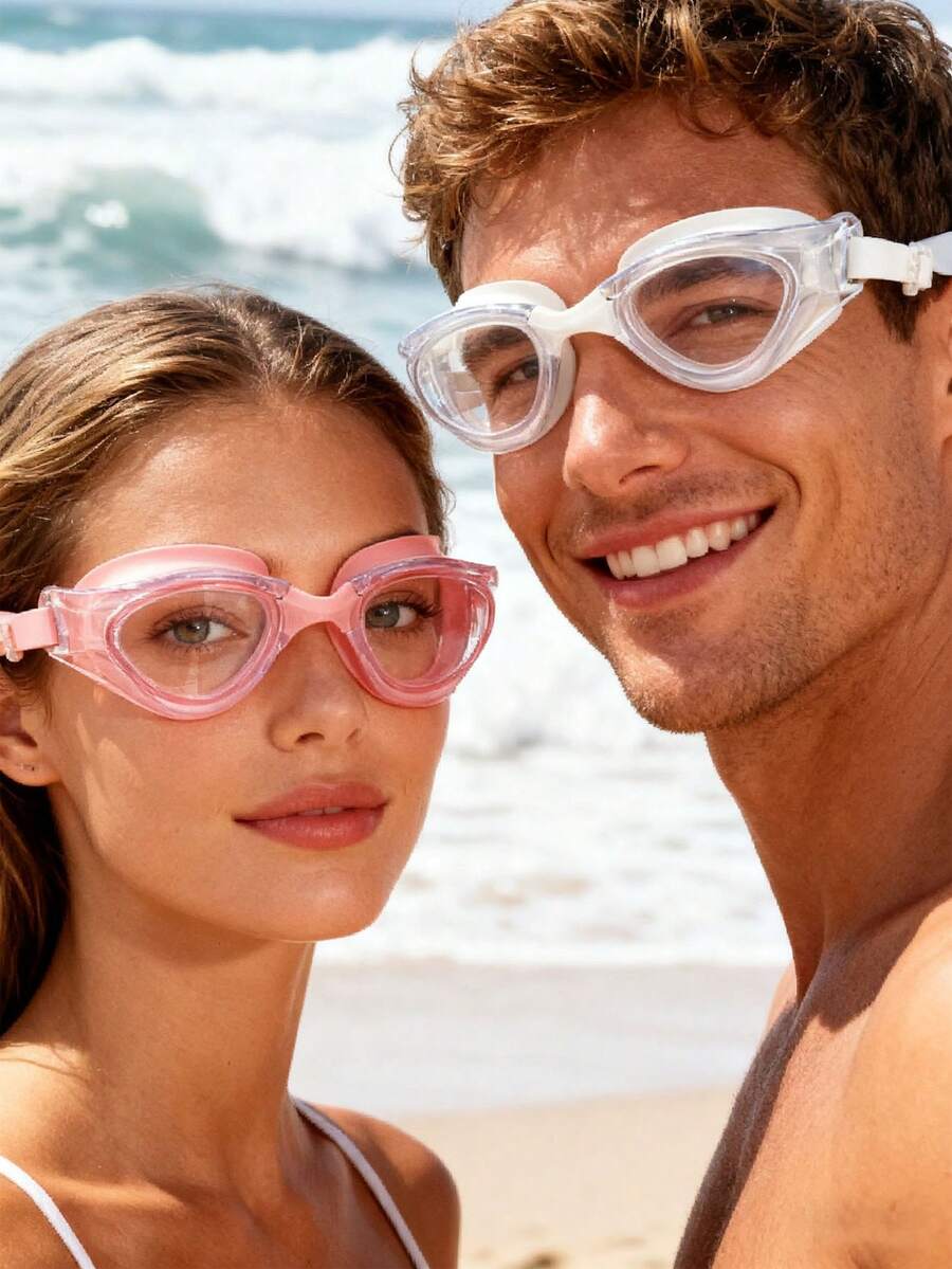 1pc Anti-Fog Swimming Goggles, Adult Professional Swim Goggles High Definition Anti-Fog Racing Training Goggles Suitable For Beach Vacation, Indoor Pool, Diving, Outdoor Swimming - Multicolor - View 1