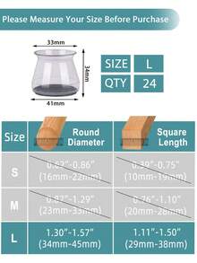 4/8/16/24 件椅腿地板保护垫 - 厚 TPE 硅胶家具滑块，透明椅套，用于降噪和地板保护，耐用家具脚垫，适用于桌椅、沙发和咖啡桌（圆形、方形） - 透明淺灰 - 查看 32