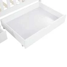 Two Drawers, Under-Bed Storage Space, MDF + Casters, White (93x67x20cm) (Drawers Only) - White - View 8