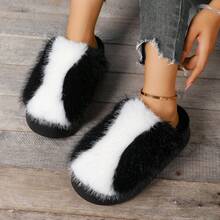 Women's New Comfortable And Warm Slip-On Thermal Slippers,Fluffy Slippers - Black - View 5