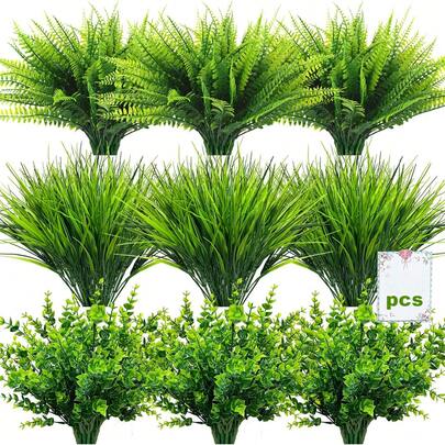6/300pcs - UV-Resistant Artificial Boxwood Shrubs - Ideal For Indoor/Outdoor Decor, Weddings And Home Gardens, Artificial Greenery, UV-Resistant Fake Plants, Boxwood Shrubs, Lawn, 8 Bunches, Suitable For Farmhouses, Home Gardens, Offices, Patios, Backyards