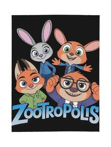 Zootropolis GentleSoft Blankets Queen Size For Bed - Cozy Soft Sofa Couch Cover Blankets For Women, Cute Large Bedding Fleece Throws For Girls, Black, 80x60 Inches - 黑色 - 查看 2