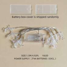 1pc Moon & Star String Lights, Suitable For Wedding, Party, Holiday, Gift, Home Decor, Bedroom Decor, Party Decor, Wall Decor, Birthday Decor, Garden Decor, Festival Decor