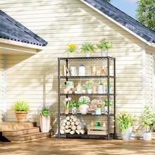 M MZG Heavy Duty Storage Shelving Utility Wire Shelving Unit, Steel Storage Rack For Warehouse Pantry Office Kitchen Pantry Organization, Laundry Room Utility Shelf & Bathroom Storage, Adjustable Black Metal Organizer - màu đen - Xem 5