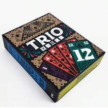 TRIO 36 配对卡牌游戏 - 怀旧家庭桌游，适合家庭和成人，豪华版，包含纸板、36 张卡牌，家庭游戏之夜 | 复古游戏 | 桌游，卡牌游戏 - 紅色 - 查看 7