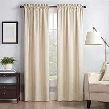 Eclipse Cortinas de oscurecimiento para recámara, con Aislamiento Canova, con Bolsillos para Varillas, de Panel, Tratamiento de Ventana, para Sala, poliéster, , 42" x 84", 1(106.7An x 213.4Al cm (1 Paneles) Marfil) - Multicolor - Ver 2