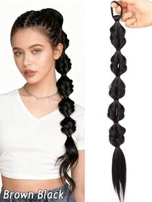 1顶20英寸马尾辫合成假发，女款泡泡辫，自然染色扭辫，扎辫子，脏辫，灯笼辫，适合女孩派对拍照 - 彩色 - 查看 17