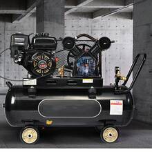 Compresor de aire a gas  de 7 HP, tanque de compresor de aire horizontal de 21 galones, sistema de aire comprimido con bomba de pistón accionada por gas de 9 CFM a 115 PSI con presión máxima de 115 PSI para talleres en sitios de construcción - 21 galones - Ver 9