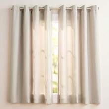Exclusive Home Curtains - Cortinas con Ventana de Loha, Loha GT, Negro (Black Pearl), 132.1 x 213.36 cm, 1, 2(Lino clásico 137.2An x 160Al cm (1 Paneles)) - Multicolor - Ver 1
