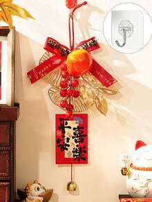 1pc 2026 New Year Auspicious Fruit Pendant, Chinese New Year Porch Pendant, Spring Festival New Year Kitchen Cabinet Decor, Window Wall Front Door Decor, Small Christmas Wreath - Compact Christmas Wreath For Indoor Use, Fireplace Window Farmhouse Indoor Home Decor New Year Room Decoration - Multicolor - View 5