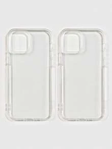 2pcs Clear Phone Case Compatible With Iphone&Galaxy - Clear - View 59
