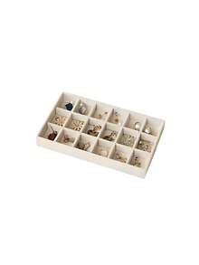 9/1 Pc, Black Velvet Jewelry Tray, Large Capacity Jewelry Storage Box, Independent Compartments, Stackable Jewelry Display Stand, Can Accommodate Earrings, Necklaces, Bracelets, Rings, Hairpins, Hair Bands, Etc. Valentine's Day Velvet Jewelry Tray - Beige - View 26