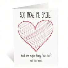 1 Pc Playful You Make Me Smile Love Card Heart Illustration Humorous Greeting Perfect For Boyfriend Girlfriend Anyone Special Family Friends Colleagues Classmates Ideal For All Seasons And Events Like Birthday Anniversary Valentines Day Use As Greeting Card Gift Card Thank You Card Love Card Birthday Card Invitation Card With Envelope Included - Nhiều màu - Xem 4