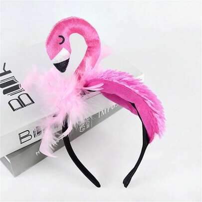 Flamingo Headband Hawaiian Party Decoration Costume Hair Accessories Birthday Gift Flamingo Hair Hoop Headwear Cosplay