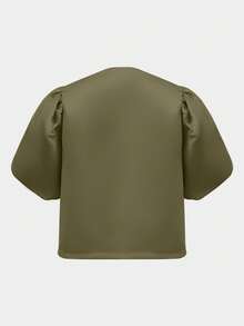 Whisplicity Women's Plain Short Sleeve Shirt, Simple Fashion Design Suitable For Summer