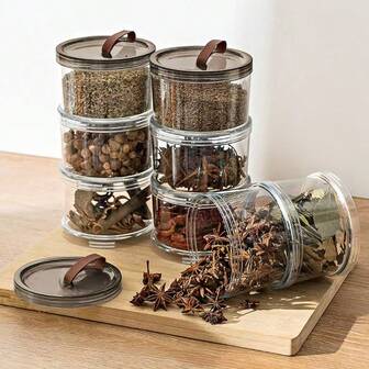 1pc Spice Storage Box, Kitchen Household Peppercorn Seasoning Condiment Storage Container, Airtight Dry Goods Canister