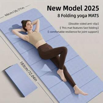 1 Piece Fitness-Specific Yoga Mat, Student Dormitory 7-Fold Foldable Mat For Sleeping, Floor Laying & Napping, POE Antibacterial & Anti-Mite Foldable Mat, Non-Slip Wear-Resistant Portable Exercise Mat