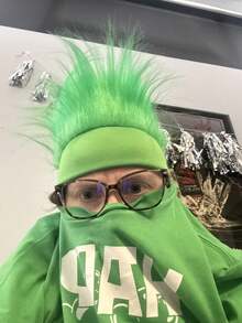 St. Patrick's Day Party Decorations, Irish Festival Plush Headband, Crazy Wig, Holiday Costume, Sports Party And Spirit Day Accessories (Green) - Green - View 7