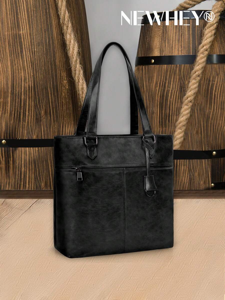 NEWHEY Tote Bag Business Bag Men's Large Capacity Bag Handheld Shoulder Mount 13-Inch PC Compatible Water Repellent With Zipper Commuting Business Trip Travel