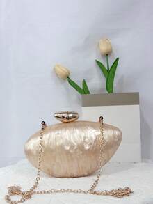 Túi xách Acrylic họa tiết đá cẩm thạch tối giản thời trang, Túi đeo chéo cầm tay độc đáo cá tính thanh lịch - Màu be - Xem 5