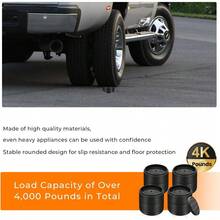 Risers Bed Risers Heavy Duty 1 Inch, 2 Inch, 3 Inch, 4 Inch Round Adjustable Bed Lifts Riser For Desk Legs Table Couch Sofa Chair Refrigerator Washing Machine (1 Inch, Black, 4 Pack ) - Black 4 Pack - View 4