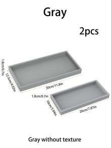 Bathroom Vanity Trays - 2 Packs (7.8 Inch And 11.8 Inch) Silicone Bathroom Trays, Suitable For Countertops, Can Hold Perfume, Keys, Trinkets, Rings, Etc., Can Also Be Used As Decorative Soap Dispensers, And For Kitchen Sink Storage. (Gray) , Makeup Room Decor - Multicolor - View 9