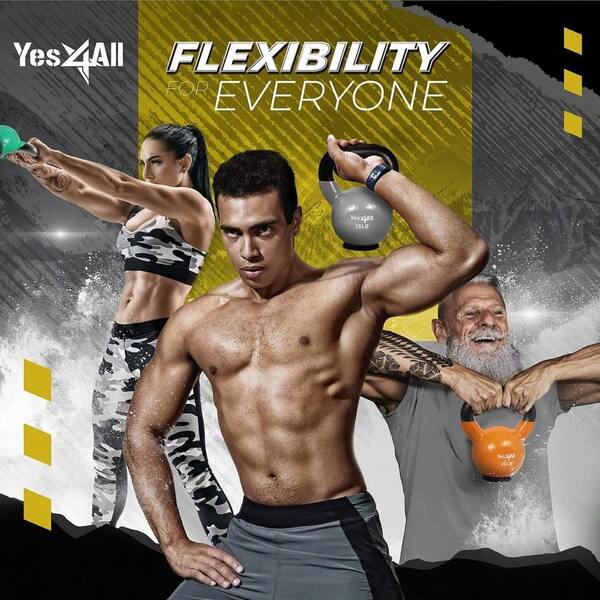 Cast Iron Kettlebell With Protective Rubber Base, Strength Training Kettlebells For Weightlifting, Conditioning, S...