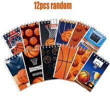 12pcs Football Themed Spiral Notebooks, Student Notebooks, Word Notebooks, Spiral Notebooks, Fabric Notebooks, Memo Pads, School Supplies, Student Prizes, Party Notebooks, Back To School Stationery, Christmas Notebooks - Multicolor - View 13